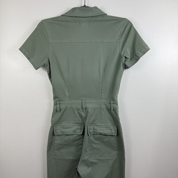 Pistola Makenna Stretch Cotton Utility Jumpsuit XS Green Gorpcore Snap Closure - Picture 8 of 14